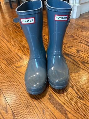 Hunter Women's Mid-Length Rain Boots in Slate Grey/Blue
